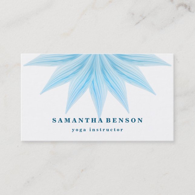 Elegant Lotus Flower Logo Yoga Business Card (Front)
