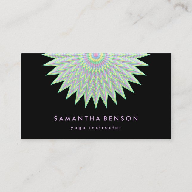 Elegant Lotus Flower Logo Yoga Business Card (Front)