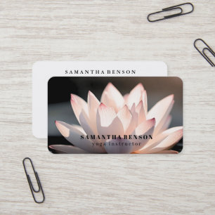 Elegant Lotus Flower Logo Yoga Business Card