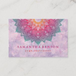 Elegant Lotus Flower Logo Yoga Business Card