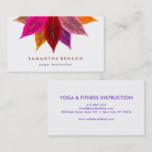 Elegant Lotus Flower Logo Yoga Business Card