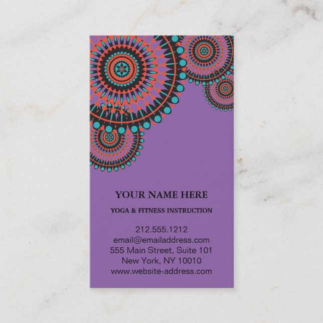 Elegant Lotus Flower Logo Yoga Business Card (Front)