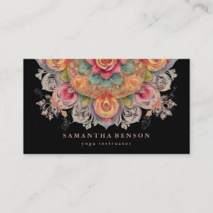 Elegant Lotus Flower Logo Yoga Business Card