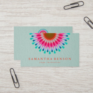 Elegant Lotus Flower Logo Yoga Business Card