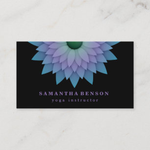 Elegant Lotus Flower Logo Yoga Business Card