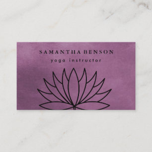 Elegant Lotus Flower Logo Yoga Business Card
