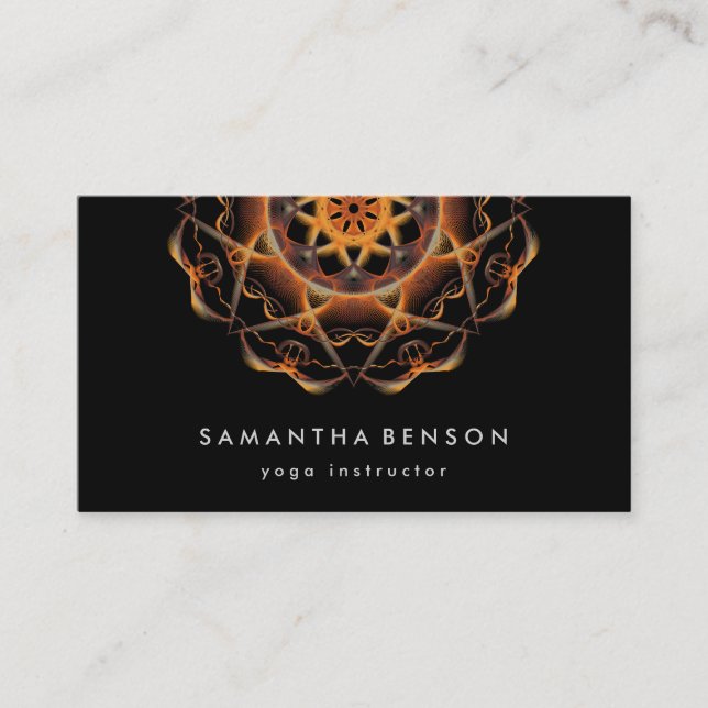 Elegant Lotus Flower Logo Yoga Business Card (Front)