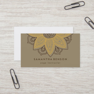 Elegant Lotus Flower Logo Yoga Business Card