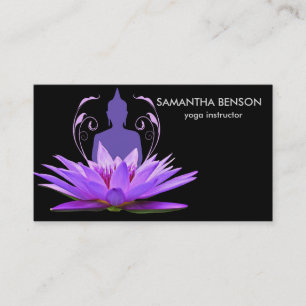 Elegant Lotus Flower Logo Yoga Business Card
