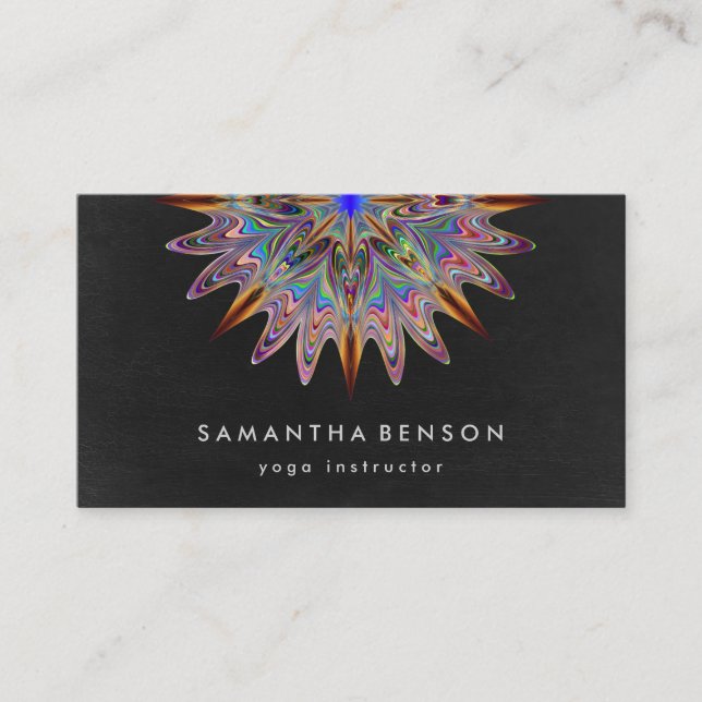 Elegant Lotus Flower Logo Yoga Business Card (Front)