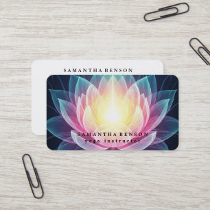 Elegant Lotus Flower Logo Yoga Business Card