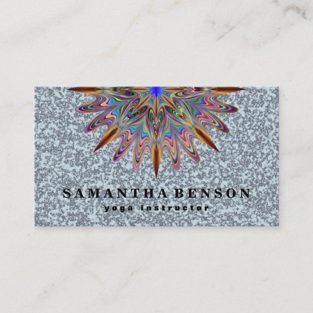 Elegant Lotus Flower Logo Yoga Business Card (Front)