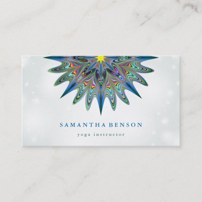 Elegant Lotus Flower Logo Yoga Business Card (Front)