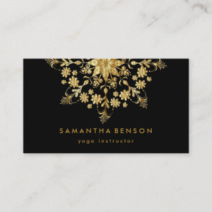 Elegant Lotus Flower Logo Yoga Business Card