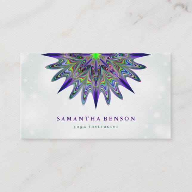 Elegant Lotus Flower Logo Yoga Business Card (Front)