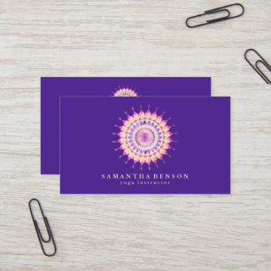 Elegant Lotus Flower Logo Yoga Business Card