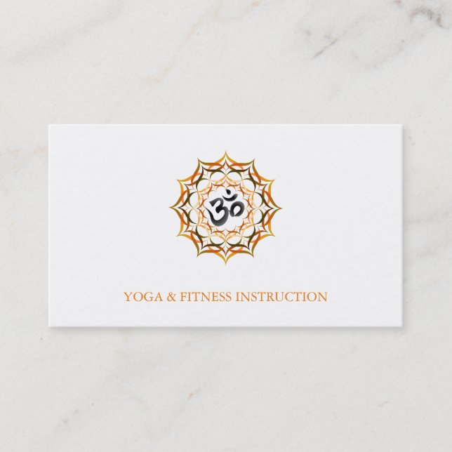 Elegant Lotus Flower Logo Yoga Business Card (Front)