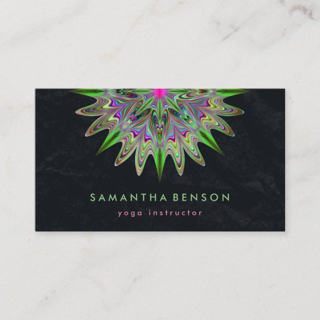 Elegant Lotus Flower Logo Yoga Business Card (Front)