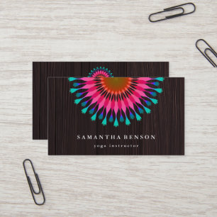 Elegant Lotus Flower Logo Yoga Business Card