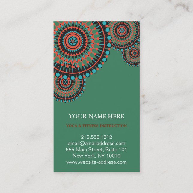 Elegant Lotus Flower Logo Yoga Business Card (Front)