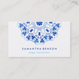 Elegant Lotus Flower Logo Yoga Business Card