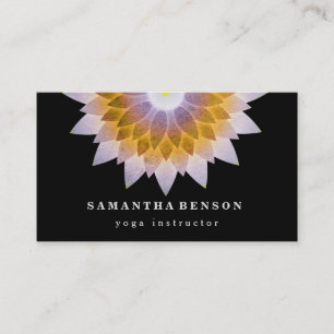 Elegant Lotus Flower Logo Yoga Business Card