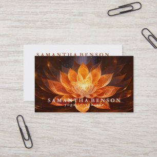 Elegant Lotus Flower Logo Yoga Business Card