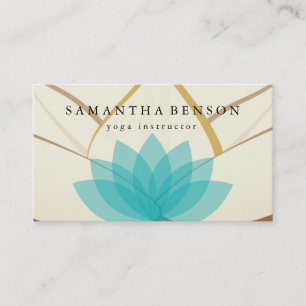 Elegant Lotus Flower Logo Yoga Business Card