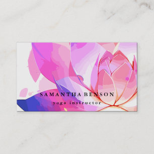Elegant Lotus Flower Logo Yoga Business Card