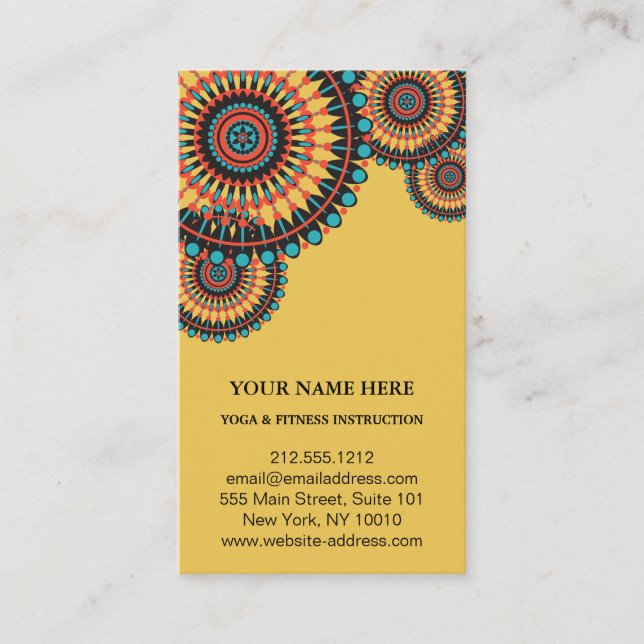 Elegant Lotus Flower Logo Yoga Business Card (Front)