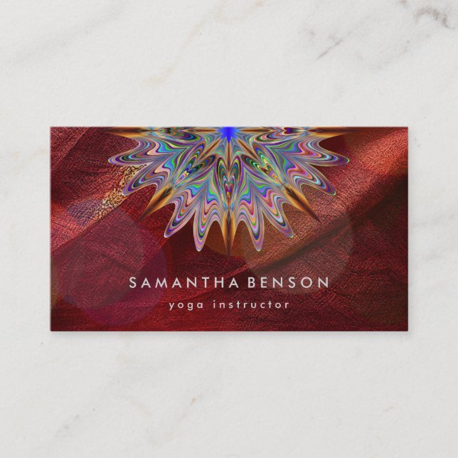 Elegant Lotus Flower Logo Yoga Business Card (Front)