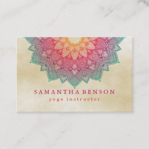 Elegant Lotus Flower Logo Yoga Business Card