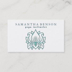 Elegant Lotus Flower Logo Yoga Business Card