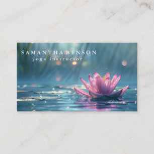 Elegant Lotus Flower Logo Yoga Business Card