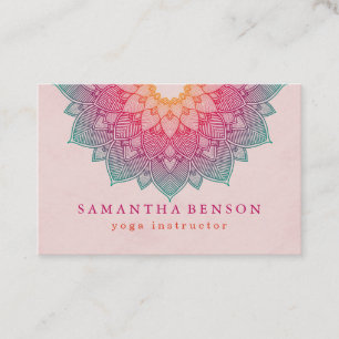 Elegant Lotus Flower Logo Yoga Business Card