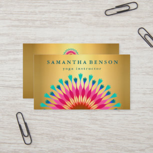 Elegant Lotus Flower Logo Yoga Business Card