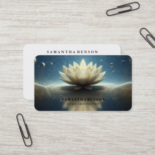 Elegant Lotus Flower Logo Yoga Business Card