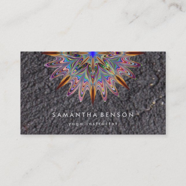 Elegant Lotus Flower Logo Yoga Business Card (Front)