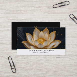 Elegant Lotus Flower Logo Yoga Business Card