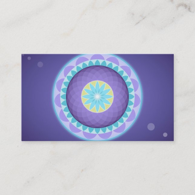 Elegant Lotus Flower Logo Yoga Business Card (Front)