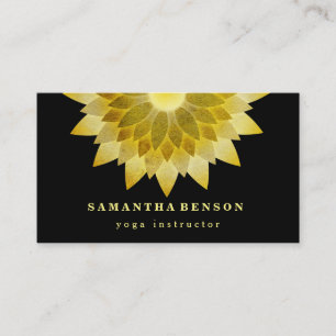 Elegant Lotus Flower Logo Yoga Business Card