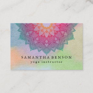 Elegant Lotus Flower Logo Yoga Business Card