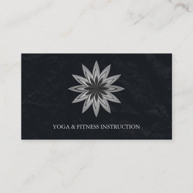 Elegant Lotus Flower Logo Yoga Business Card (Front)
