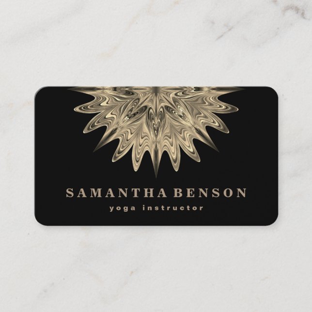 Elegant Lotus Flower Logo Yoga Business Card (Front)