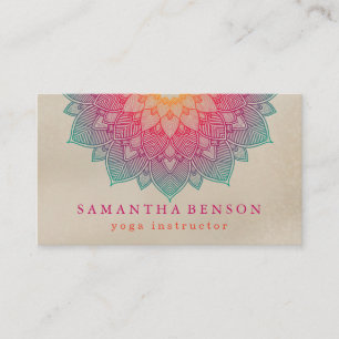 Elegant Lotus Flower Logo Yoga Business Card