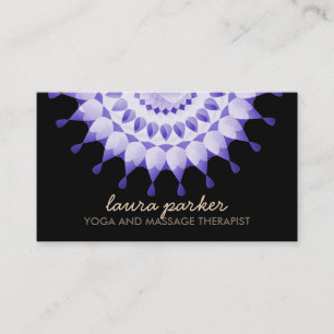 Elegant Lotus Flower Logo Yoga Healing Health Business Card