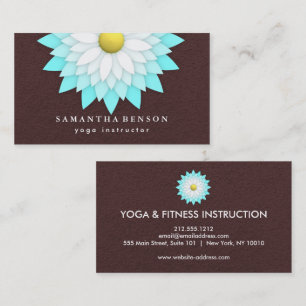 Elegant Lotus Flower Logo Yoga Instructor Business Card