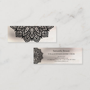 Elegant Lotus Flower Logo Yoga Mini Business Card