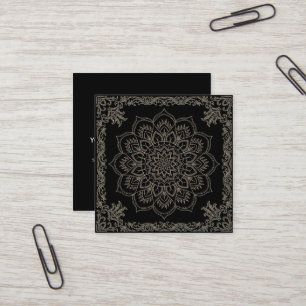 Elegant Lotus Flower Logo Yoga Square Business Card