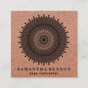 Elegant Lotus Flower Logo Yoga Square Business Card